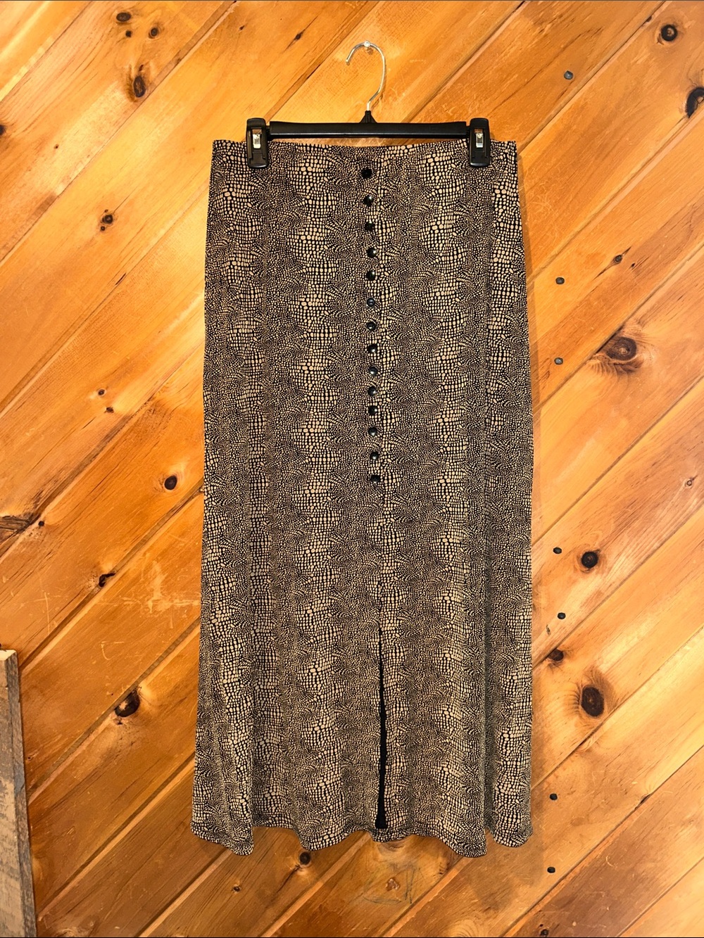 Vintage Y2K Briggs New York snake reptile print maxi skirt